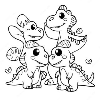 Cute Dinosaur Family Thanksgiving Coloring Page 68593-56568