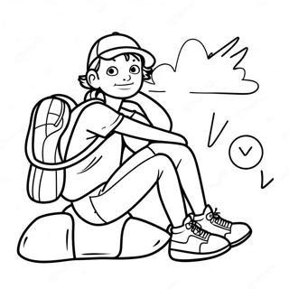 Adventurous Tomboy In Sneakers Coloring Page 68623-56589