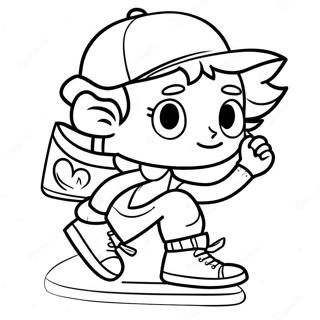 Adventurous Tomboy In Sneakers Coloring Page 68623-56592