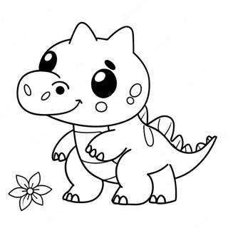 Cute Dino Piggy Roblox Coloring Page 68663-56617