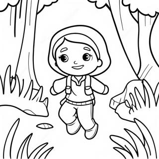 Adventurous Zoe In A Forest Coloring Page 68673-56622