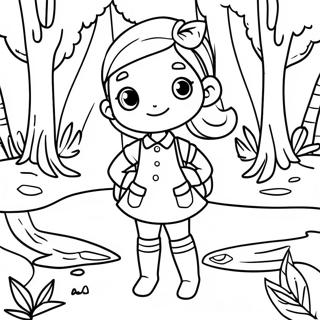 Adventurous Zoe In A Forest Coloring Page 68673-56623