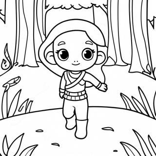 Adventurous Zoe In A Forest Coloring Page 68673-56624