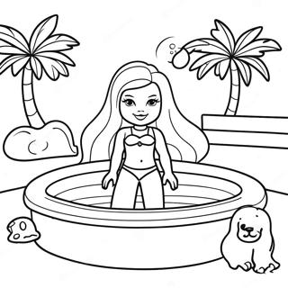 Barbie Swimming Coloring Pages