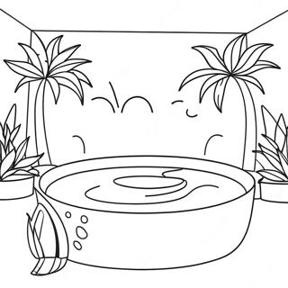 Barbie Swimming Pool Coloring Page 68692-56643