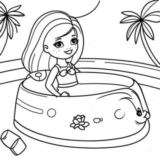 Barbie Swimming Pool Coloring Page 68692-56644