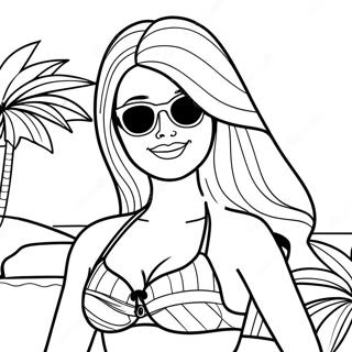 Barbie In Colorful Swimsuit Coloring Page 68693-56646