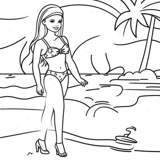 Barbie In Colorful Swimsuit Coloring Page 68693-56648