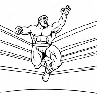 Detailed Wwe Wrestler Jumping On Opponent Coloring Page 68703-56649