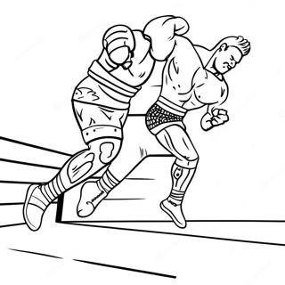 Detailed Wwe Wrestler Jumping On Opponent Coloring Page 68703-56650