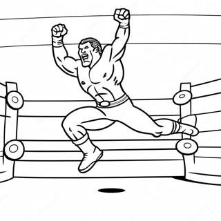 Detailed Wwe Wrestler Jumping On Opponent Coloring Page 68703-56651