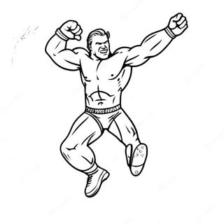 Detailed Wwe Wrestler Jumping On Opponent Coloring Page 68703-56652