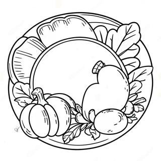 Thanksgiving Plate Coloring Pages