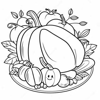 Thanksgiving Plate Coloring Page 68723-56656