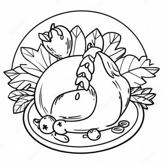 Festive Thanksgiving Plate Coloring Page 68724-56662