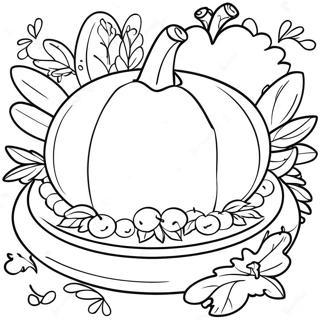 Festive Thanksgiving Plate Coloring Page 68724-56663