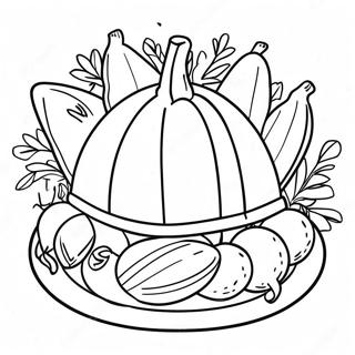 Festive Thanksgiving Plate Coloring Page 68724-56664