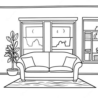 Cozy Living Room Couch Coloring Page 68734-56665