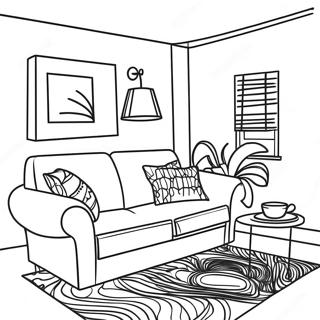 Cozy Living Room Couch Coloring Page 68734-56668