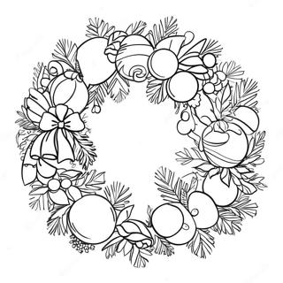 Christmas Wreath Coloring Page 6874-5586