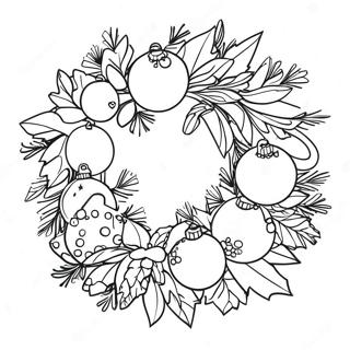 Christmas Wreath Coloring Page 6874-5587