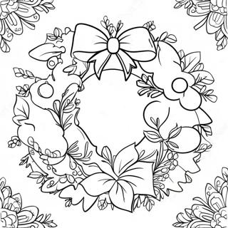 Christmas Wreath Coloring Page 6874-5588