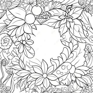 Festive Christmas Wreath Coloring Page 6875-5589