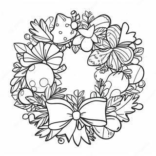 Festive Christmas Wreath Coloring Page 6875-5590