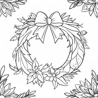 Festive Christmas Wreath Coloring Page 6875-5592