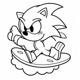 Sonic On Hoverboard Coloring Page 68764-56686