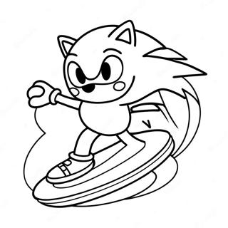 Sonic On Hoverboard Coloring Page 68764-56688