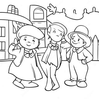 Colorful Rhyme Time Town Characters Coloring Page 68784-56707