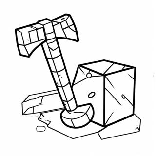 Minecraft Diamond Shovel Coloring Page 68794-56712