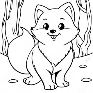 Cute Arctic Fox Coloring Page 68804-56727