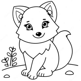 Cute Arctic Fox Coloring Page 68804-56728