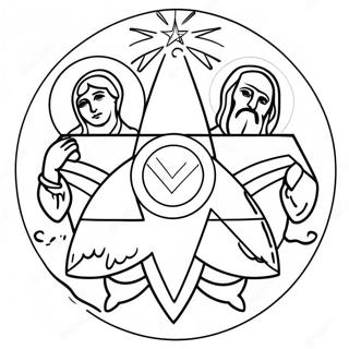 Holy Trinity Symbol With Rays Coloring Page 68814-56731