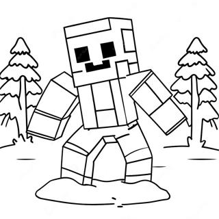 Cute Minecraft Snow Golem Coloring Page 68824-56738