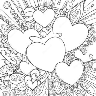 Colorful Love Hearts Coloring Page 68834-56753