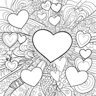 Colorful Love Hearts Coloring Page 68834-56754