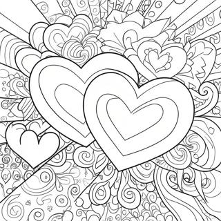 Colorful Love Hearts Coloring Page 68834-56755