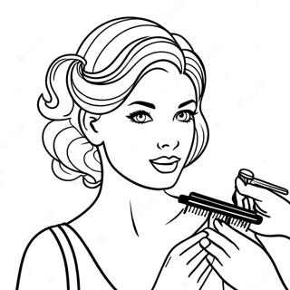 Glamorous Hairstylist Coloring Page 68854-56758