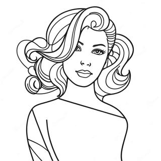 Glamorous Hairstylist Coloring Page 68854-56760