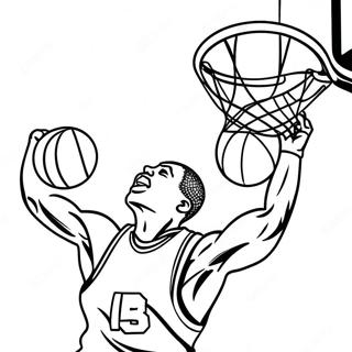 Basketball Player Dunking Coloring Page 6885-5597