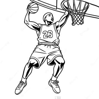 Basketball Player Dunking Coloring Page 6885-5598