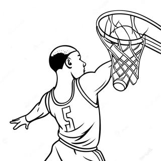 Basketball Player Dunking Coloring Page 6885-5599