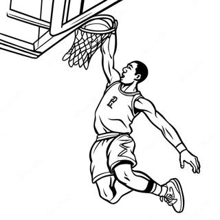 Basketball Player Dunking Coloring Page 6885-5600