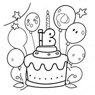 Happy 13th Birthday Celebration Coloring Page 68883-56778