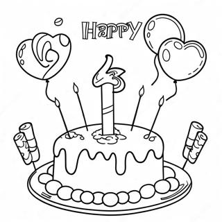 Happy 13th Birthday Celebration Coloring Page 68883-56780