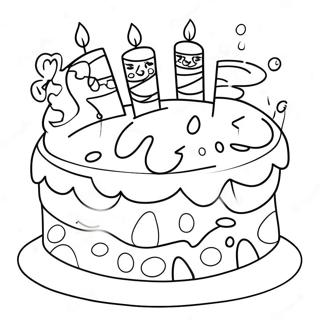 Colorful Happy 13th Birthday Cake Coloring Page 68884-56781