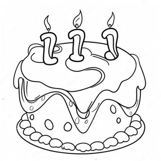 Colorful Happy 13th Birthday Cake Coloring Page 68884-56784